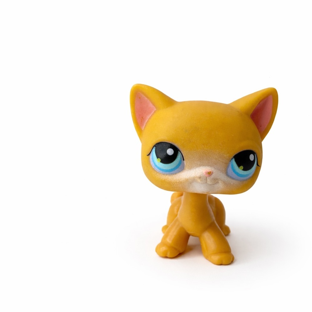 Hasbro Yellow Cat Toy with Blue Eyes